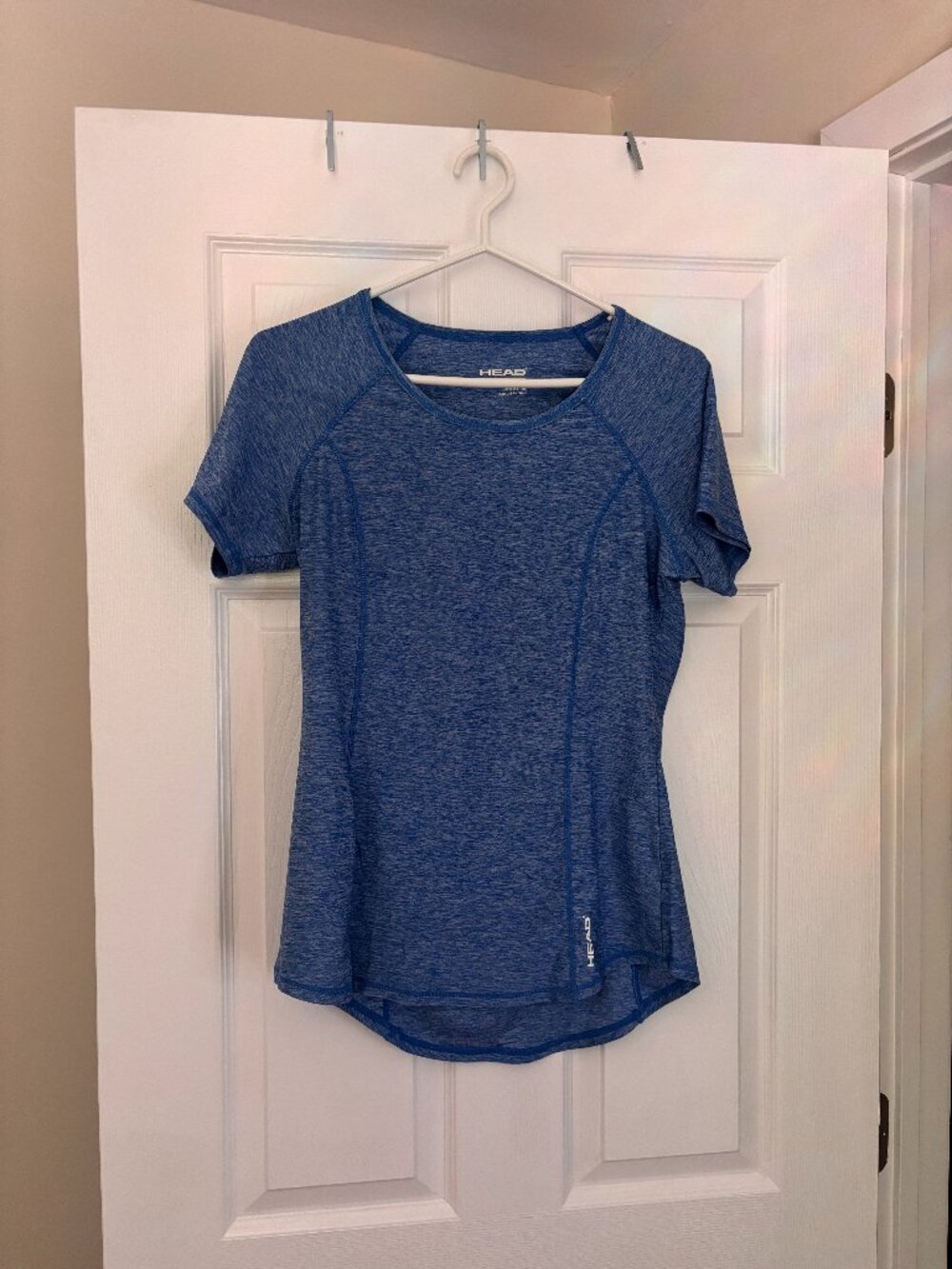 HEAD Performance Running Shirt | Blue Athletic Tee | Moisture-Wicking (Medium)
